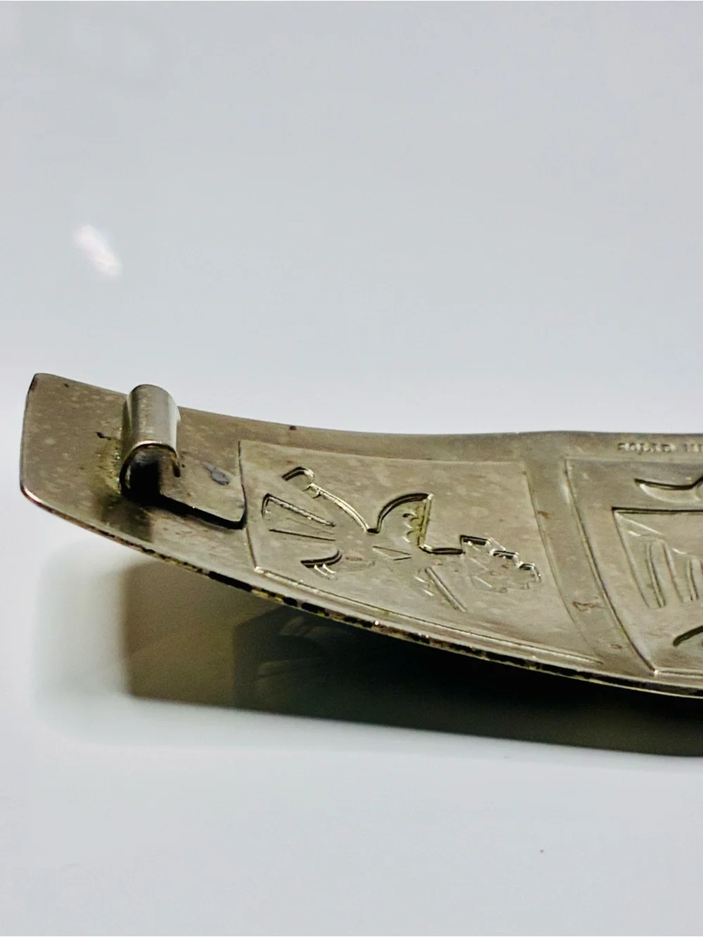 Solid Nickel Silver Native American Thunderbird with 2 Kachinas’s Belt Buckle